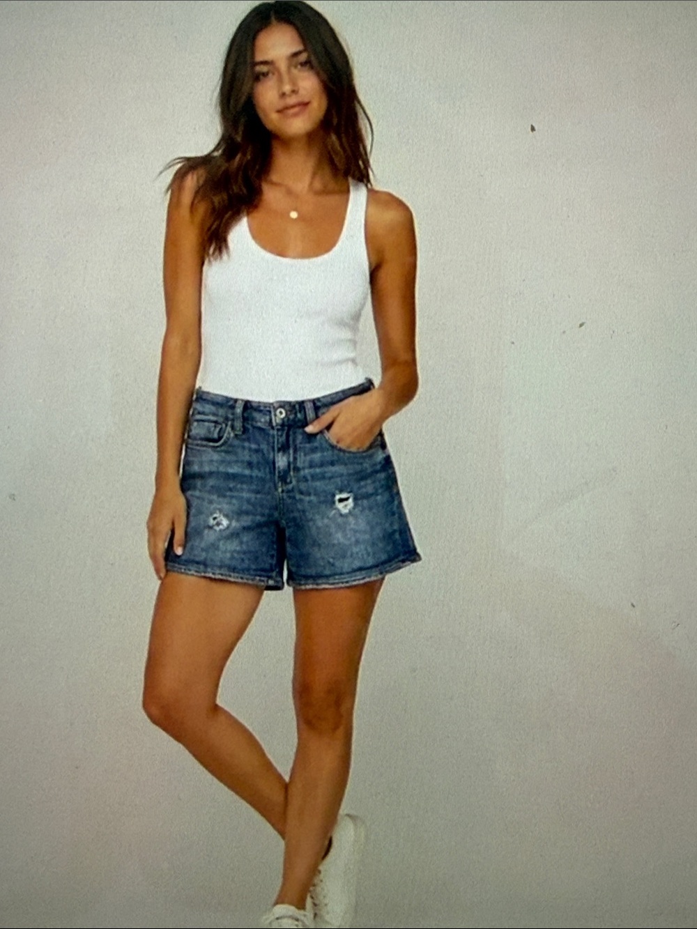 Pilcro & The Letterpress Anthropologie Women's Distressed Blue Denim Shorts